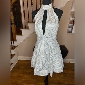 162- GUC Bebe white silver dress.